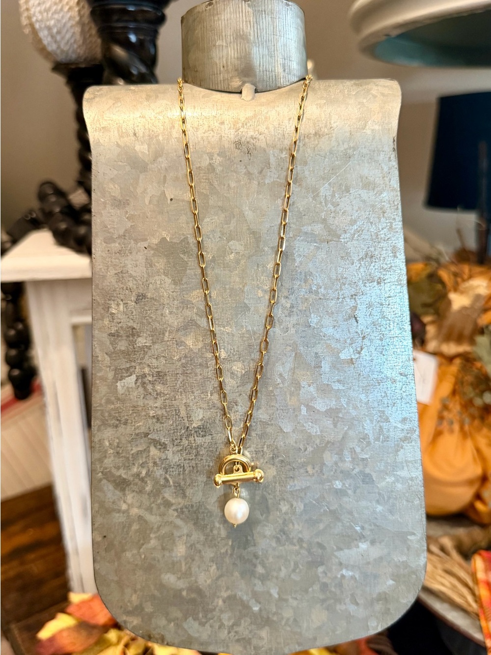 18k Gold Filled Pearl Drop Necklace - Women Jewelry